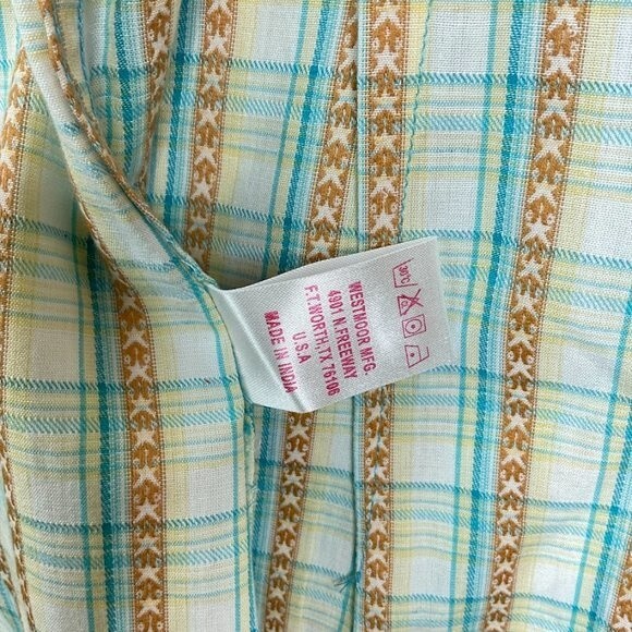 Panhandle Slim Women’s L Western Snap-Button Shirt – Green Plaid, NWT - Picture 6 of 11